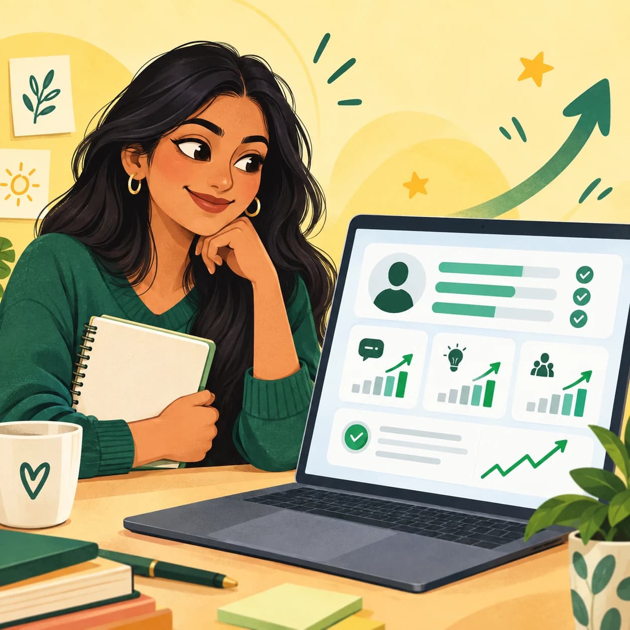 Candidate reviewing interview feedback