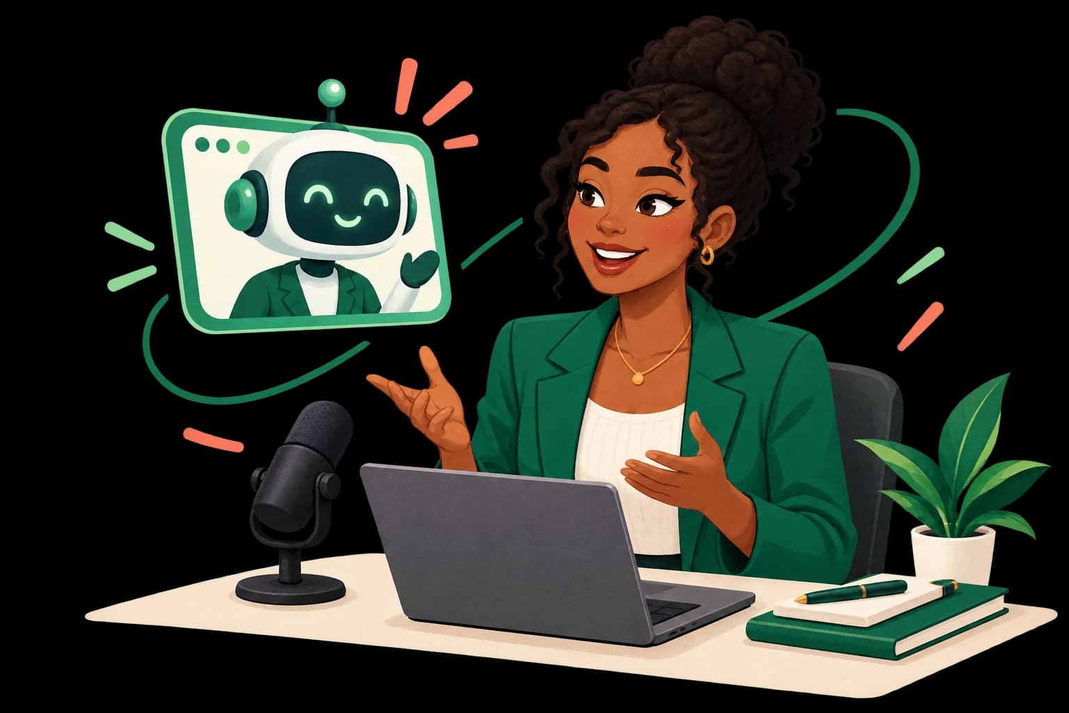 Candidate having a confident AI practice interview