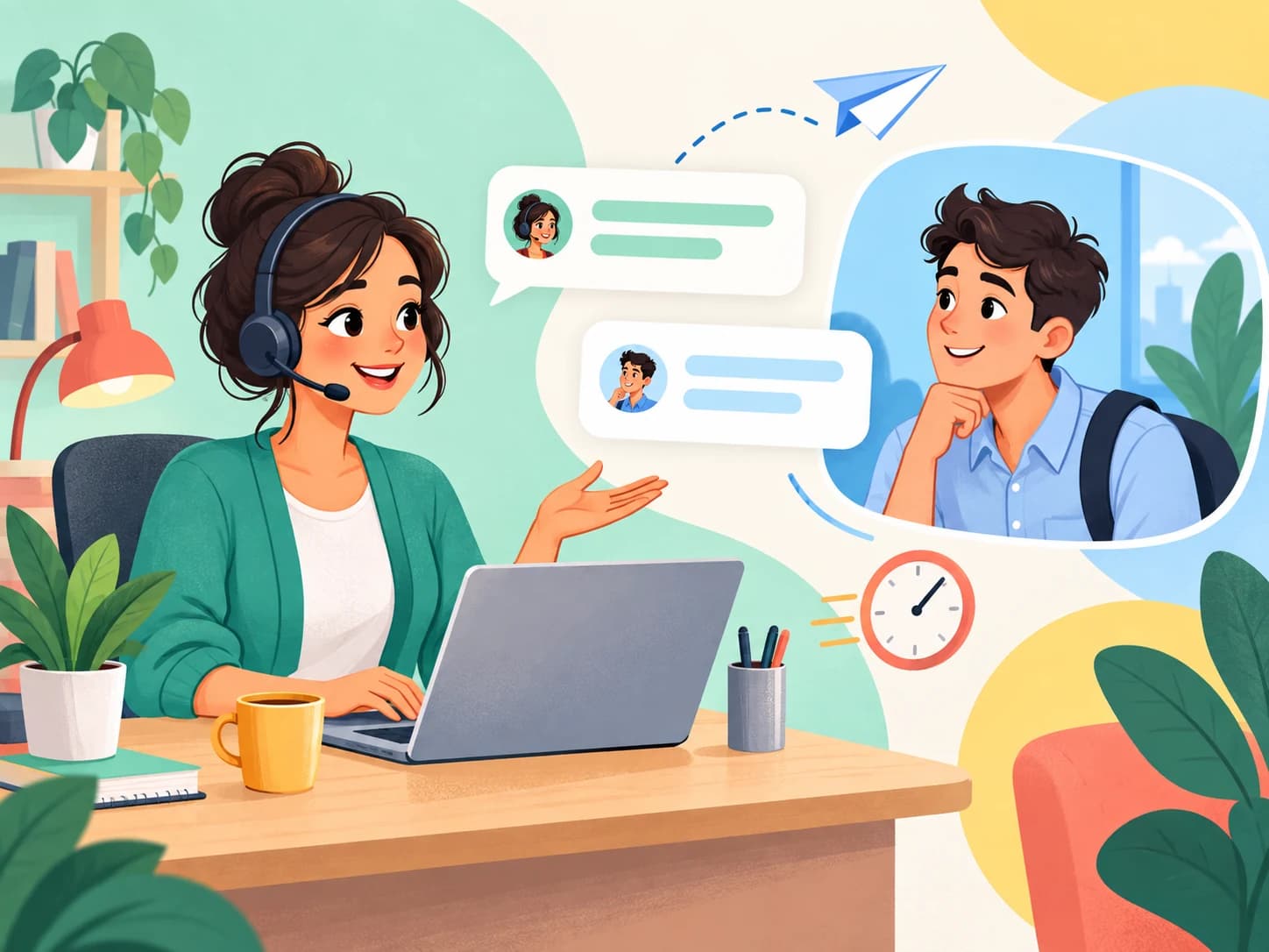 Contact cartoon illustration
